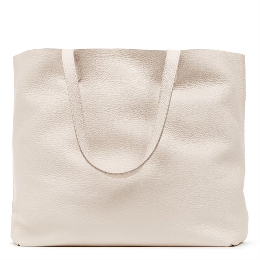 Cuyana Classic Leather Tote Ecru NWT